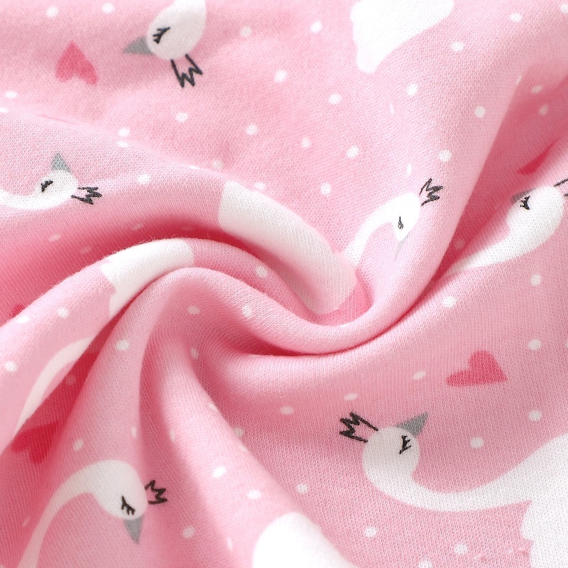 Pajama Set 2Y-7Y Organic Cotton O-neck Super Soft And Breathable Pink Swan HY6001-1